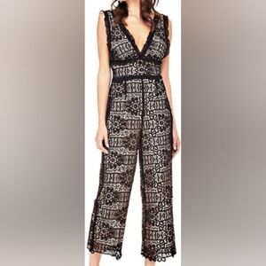 NWT Guess Los Angeles Black Lace Jumpsuit Size 8